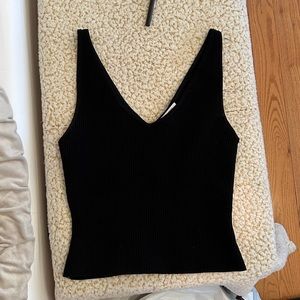 Babaton Aritzia Sculpt Knit V Neck Tank